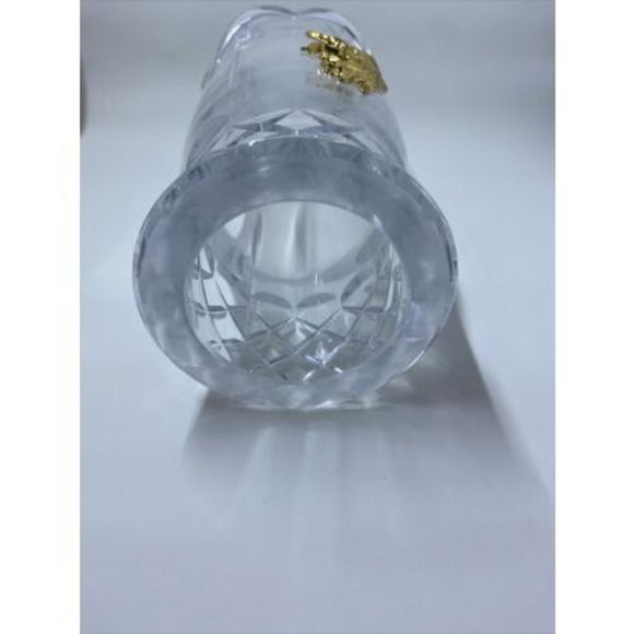 Bohemian 24% Lead Crystal Candle Chimney Globe With Golden Angel Czech Republic - Picture 5 of 7